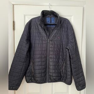 Tommy Hilfiger Black/dark blue Puffer Jacket with Standing Collar